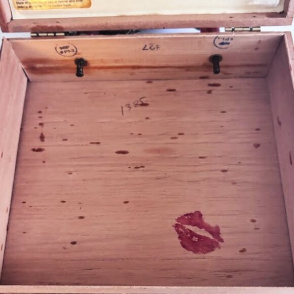 ASHTON CABINET No. 7 Wooden Cigar Box Handbag With Beaded Handle - Picture 11 of 12